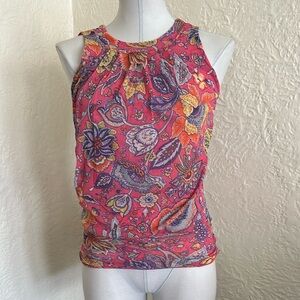 Sweet Pea vintage y2k Stacy Frati Pink Paisley Floral Bow Tie Back Tank Top S